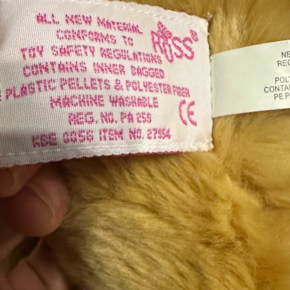 Rare Russ Berrie Peaches Rabbit Soft Plush Toy 12” Easter Bunny - Picture 6 of 6